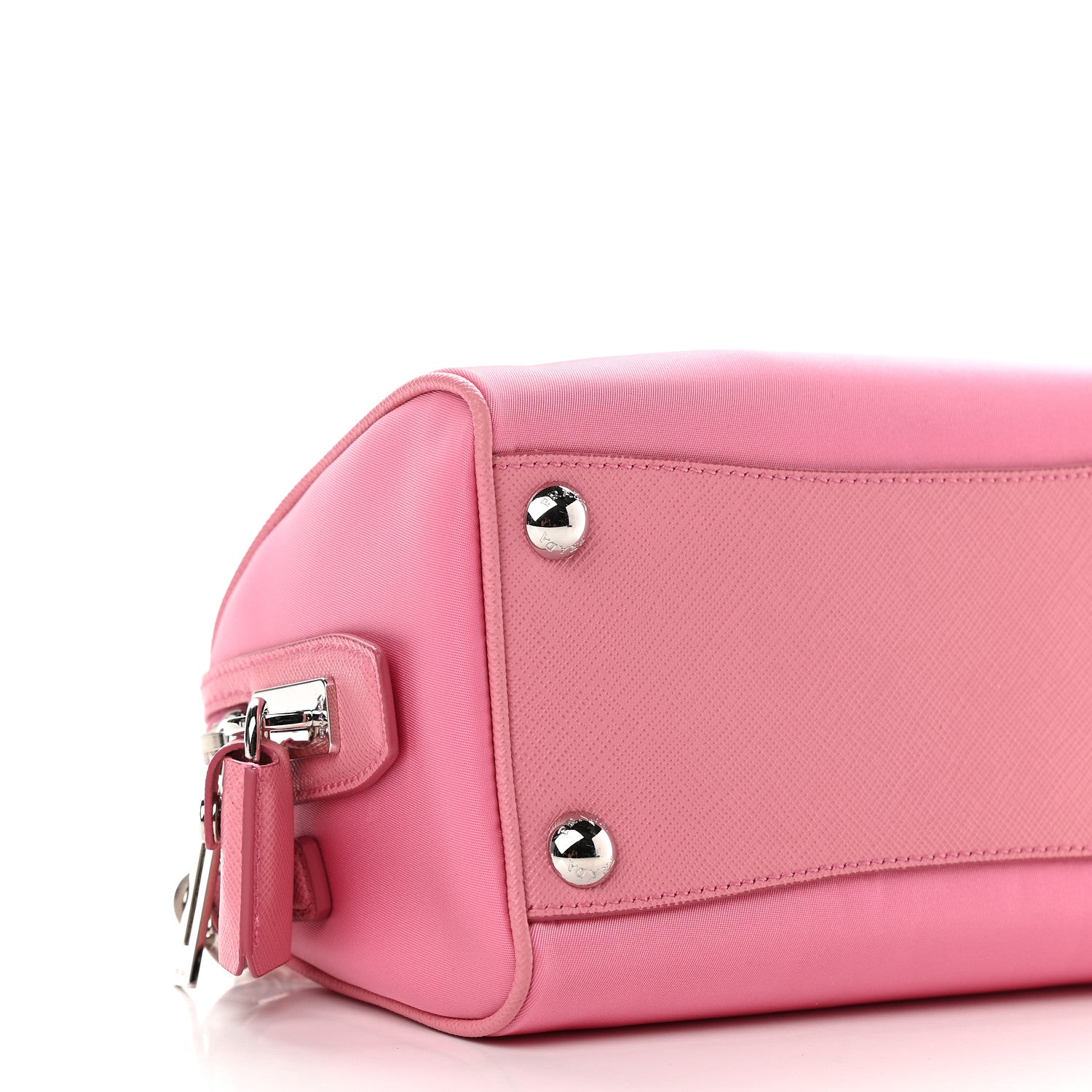 Prada Tessuto Nylon Saffiano Re-Edition 2005 Top Handle Crossbody Bag Rosa 8 of 9