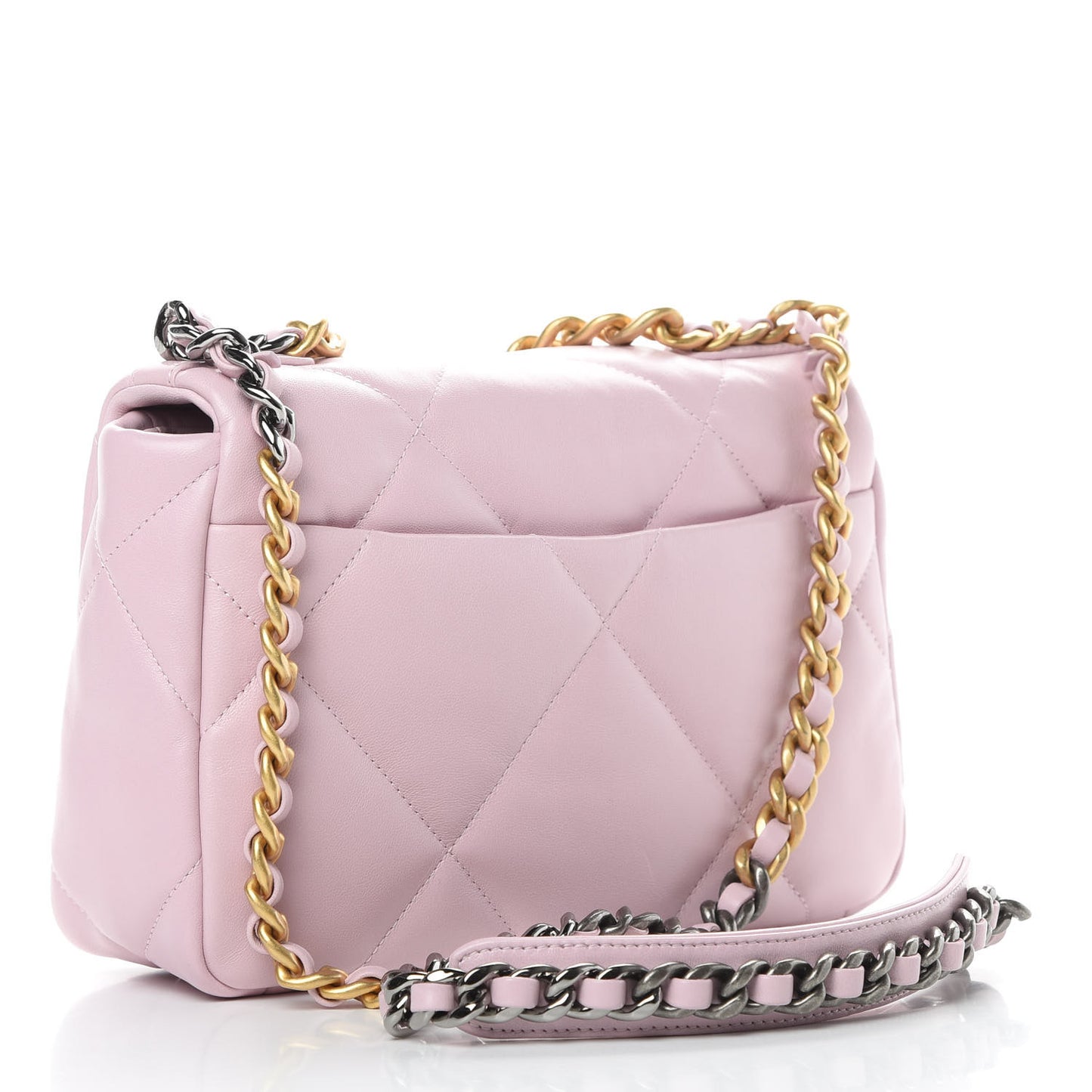 Lambskin Quilted Medium 19 Flap Light Pink