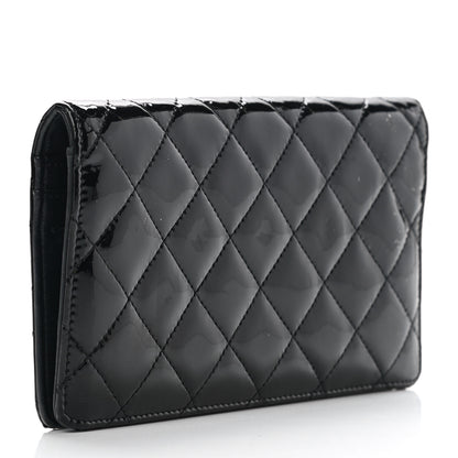 Chanel Patent Quilted Brilliant Yen Wallet Black 3 of 12