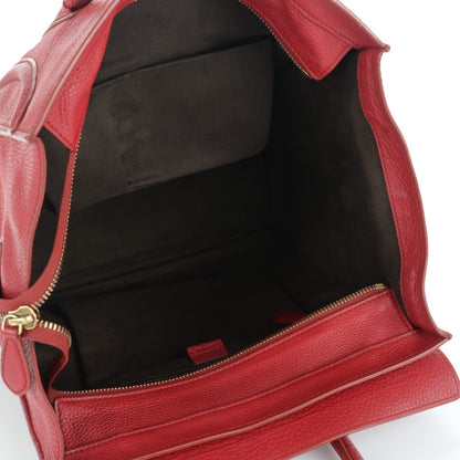 Celine Pebbled Calfskin Mini Luggage Red 5 of 7