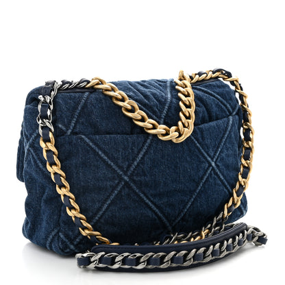Chanel Denim Quilted Medium Chanel 19 Flap Blue 3 of 11