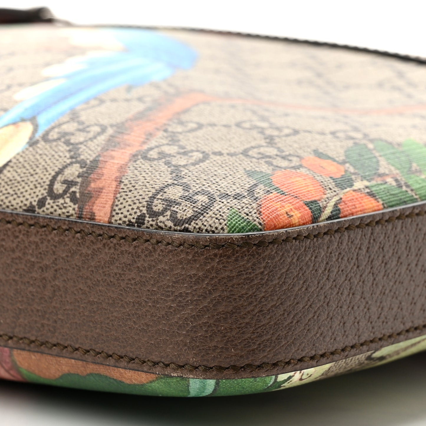 GG Supreme Monogram Tian Web Medium Flat Messenger Beige Multicolor New Acero