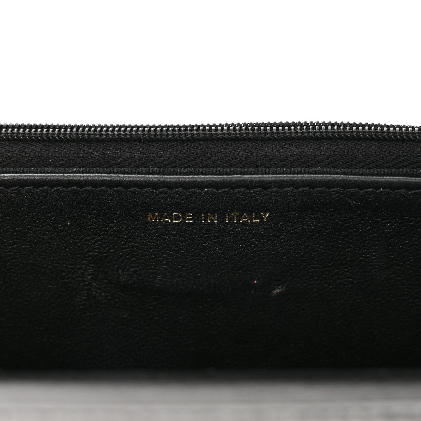 Shiny Lambskin Quilted Golden Links Wallet On Chain WOC Black
