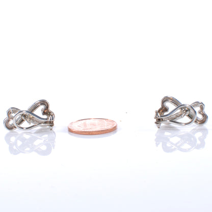 Tiffany Sterling Silver Paloma Picasso Double Loving Heart Earrings 2 of 3