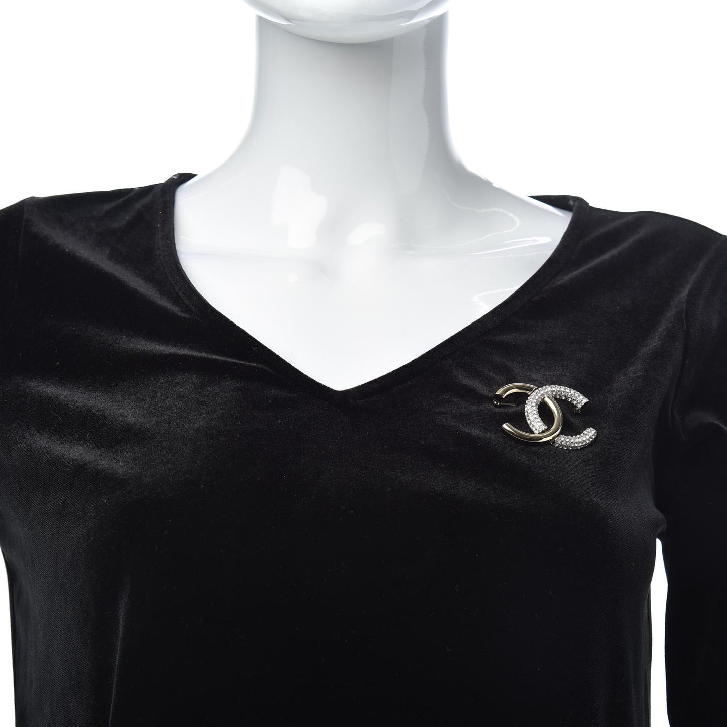 Crystal CC Brooch Light Gold