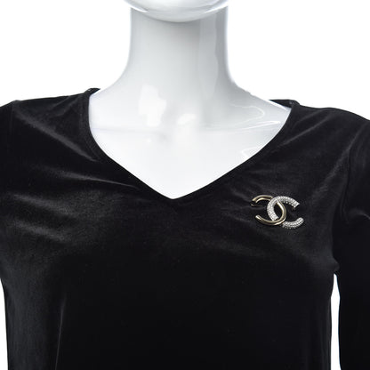 Chanel Crystal CC Brooch Light Gold 2 of 5