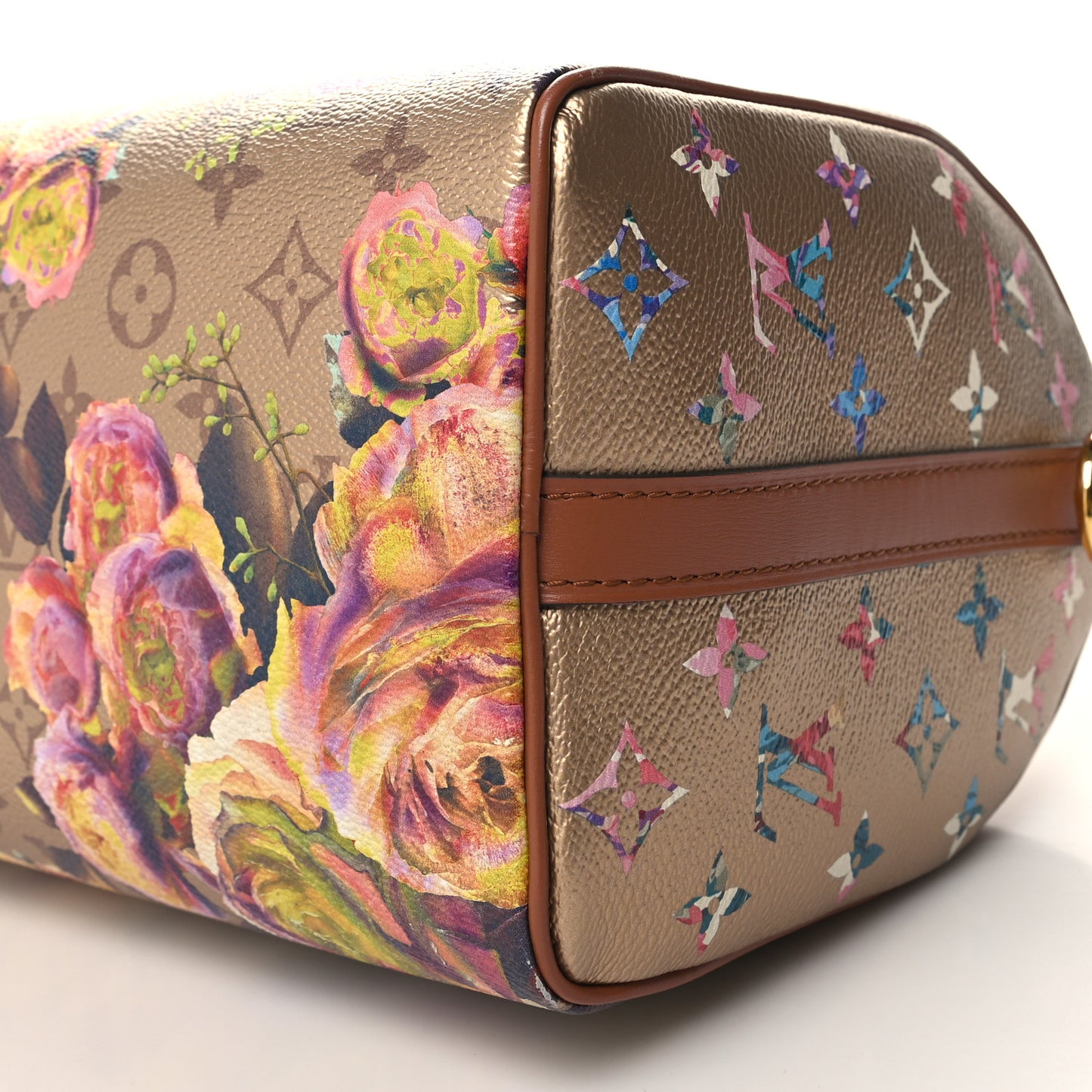 Metallic Monogram LV Garden Speedy Bandouliere 25 Gold