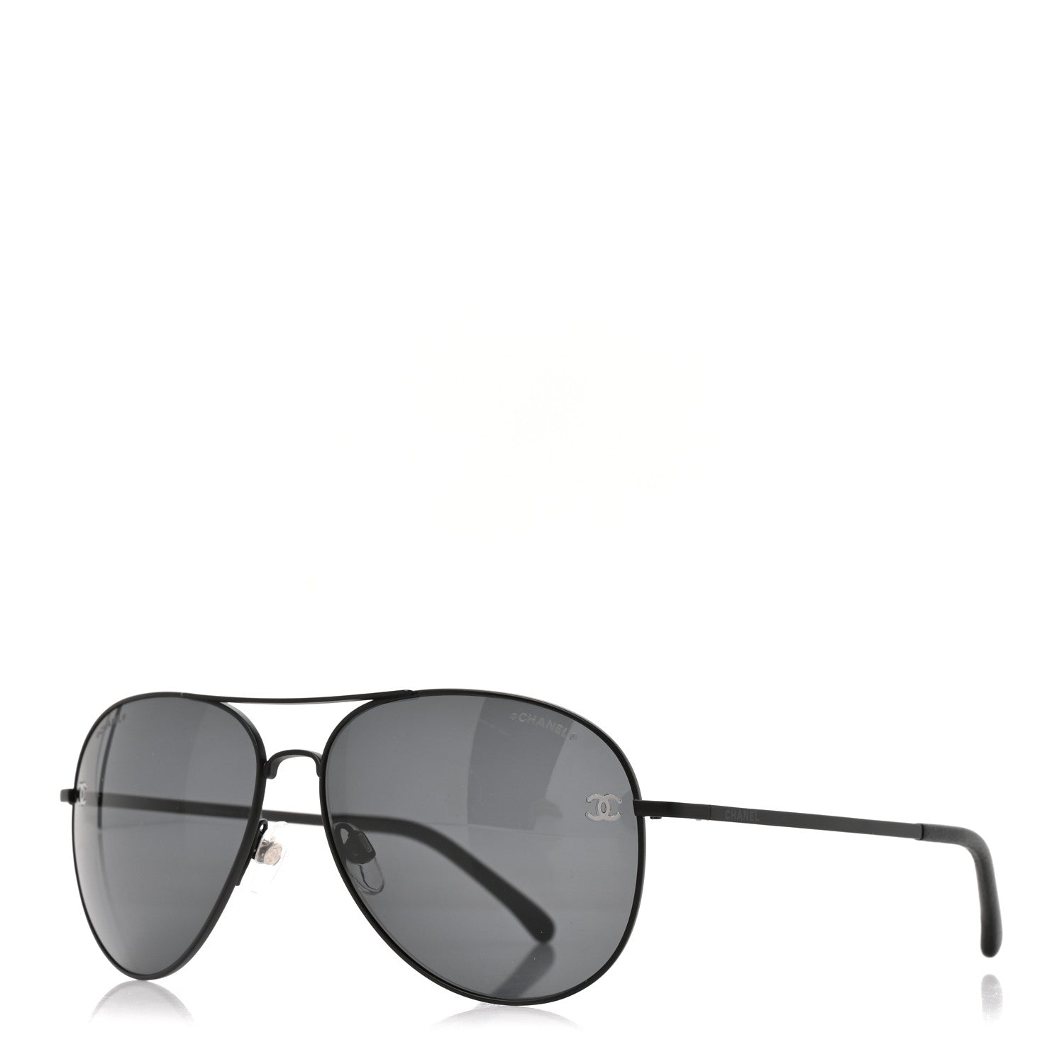 Chanel Metal Polarized Pilot Winter Sunglasses 4189-T-Q Black 1 of 7