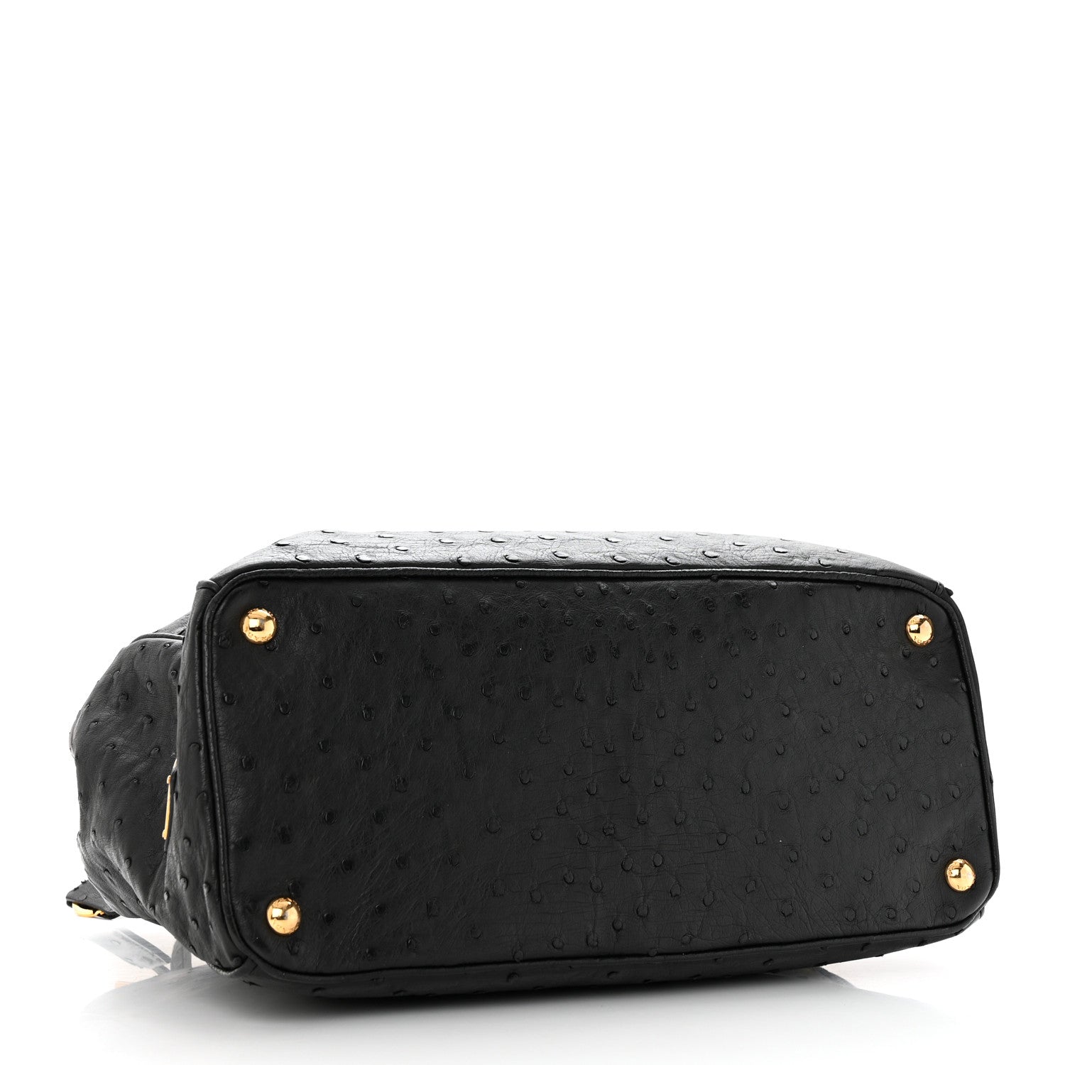 Prada Ostrich Double Zip Tote Black 4 of 27