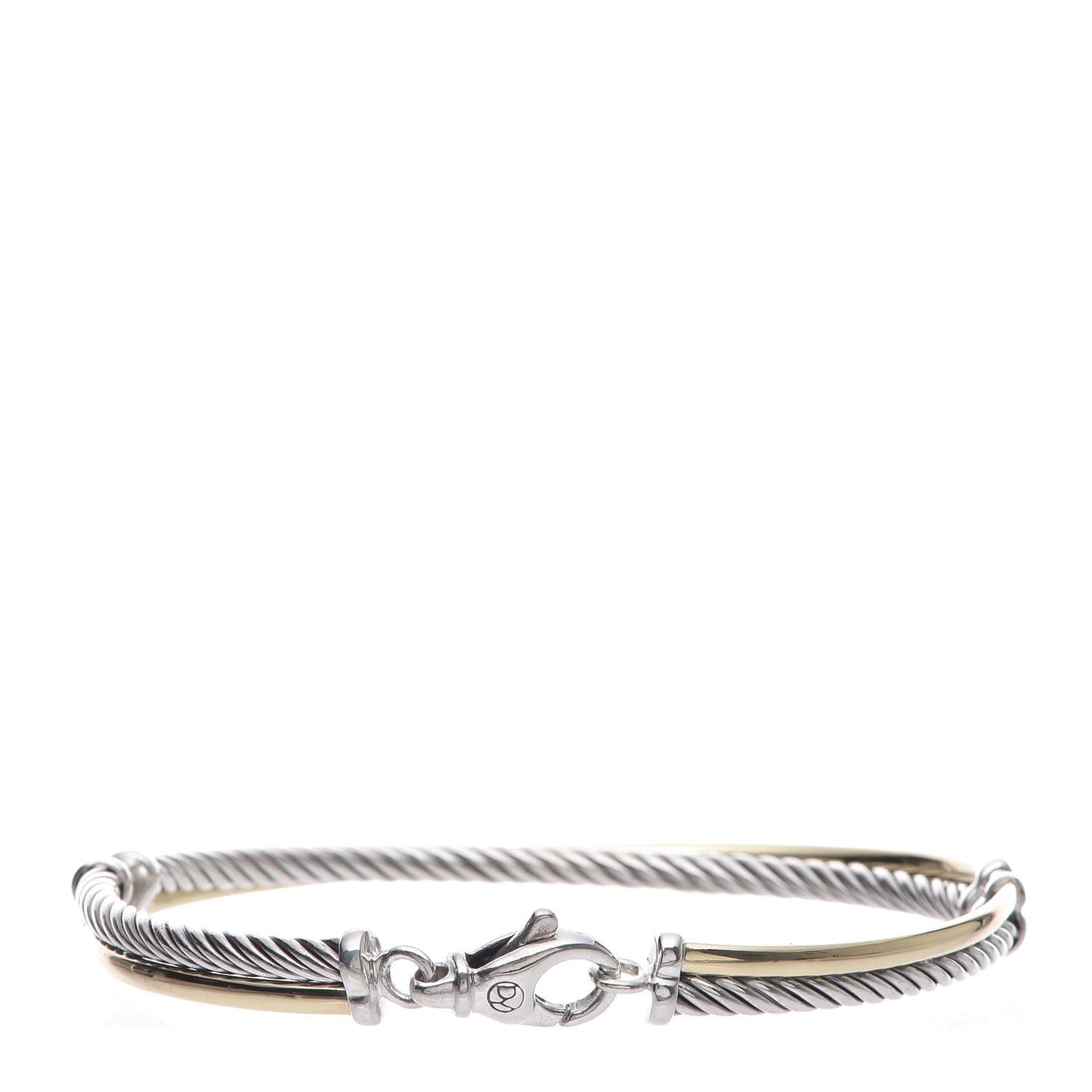Sterling Silver 18K Yellow Gold 3mm Crossover Bracelet