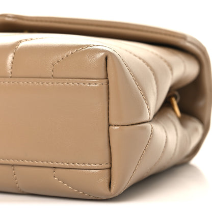 Saint Laurent Calfskin Y Quilted Monogram Toy Loulou Crossbody Bag Dark Beige 10 of 10