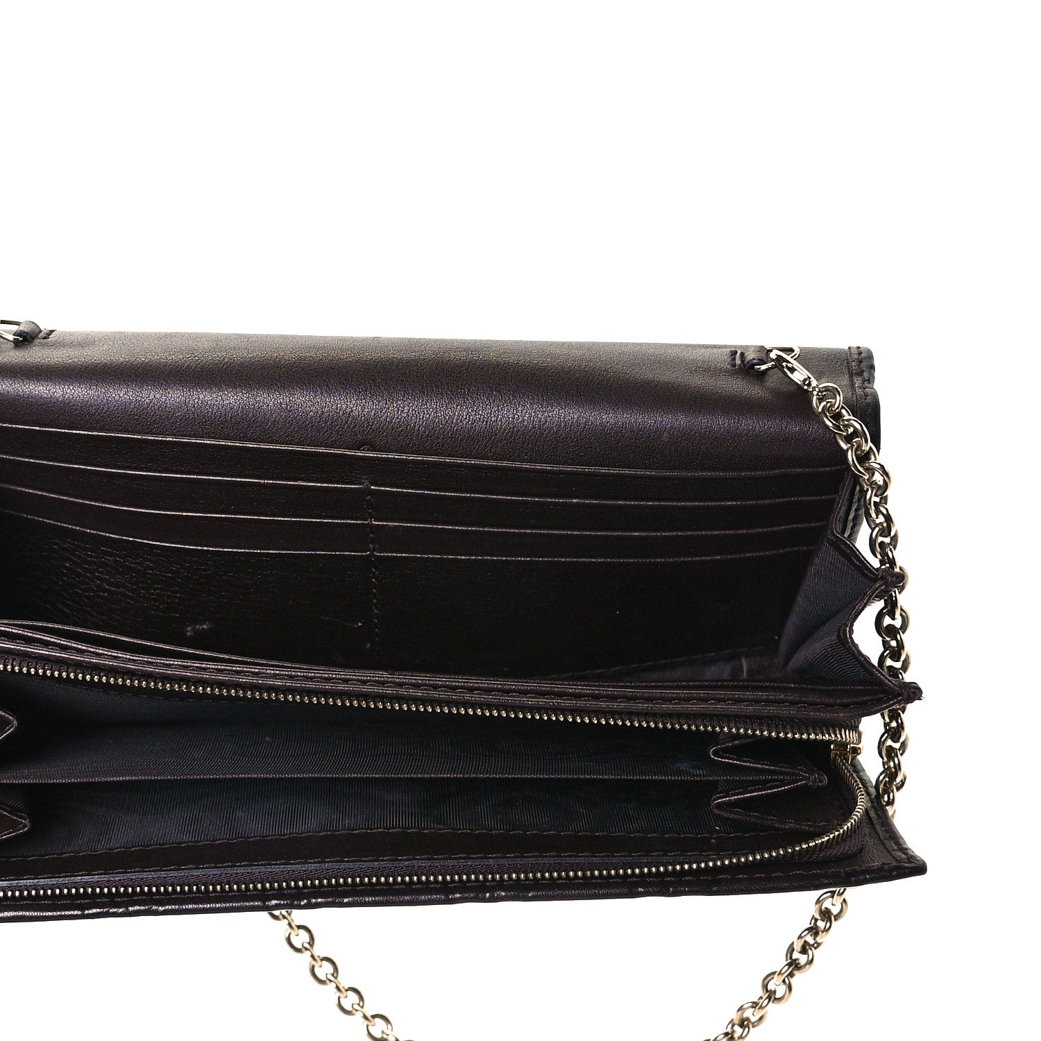 Gucci Guccissima Signature Dice Chain Wallet Chocolate 7 of 8