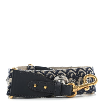 Christian Dior Oblique Studded Shoulder Strap Blue 1 of 7