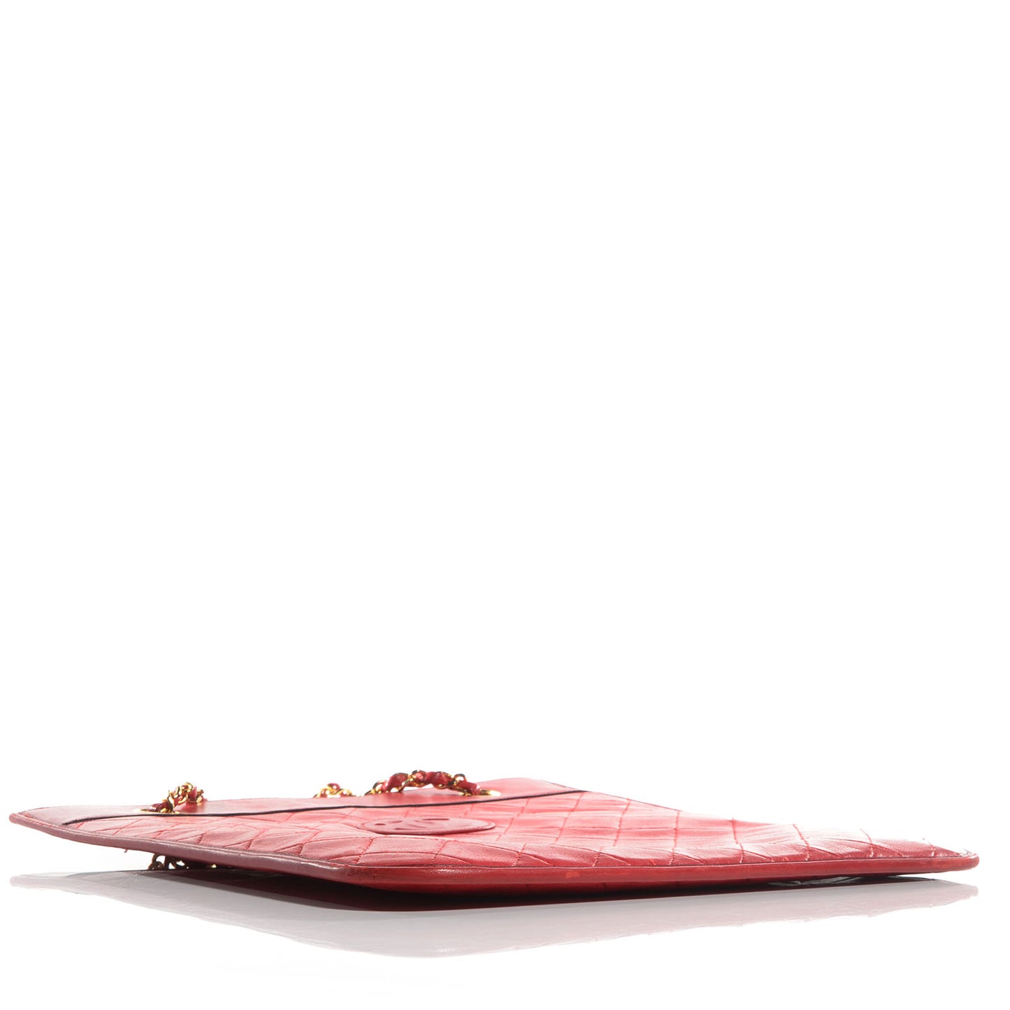 Lambskin Quilted Portfolio Bag Red