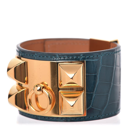 Hermes Shiny Alligator Collier De Chien CDC Bracelet Colvert 1 of 7