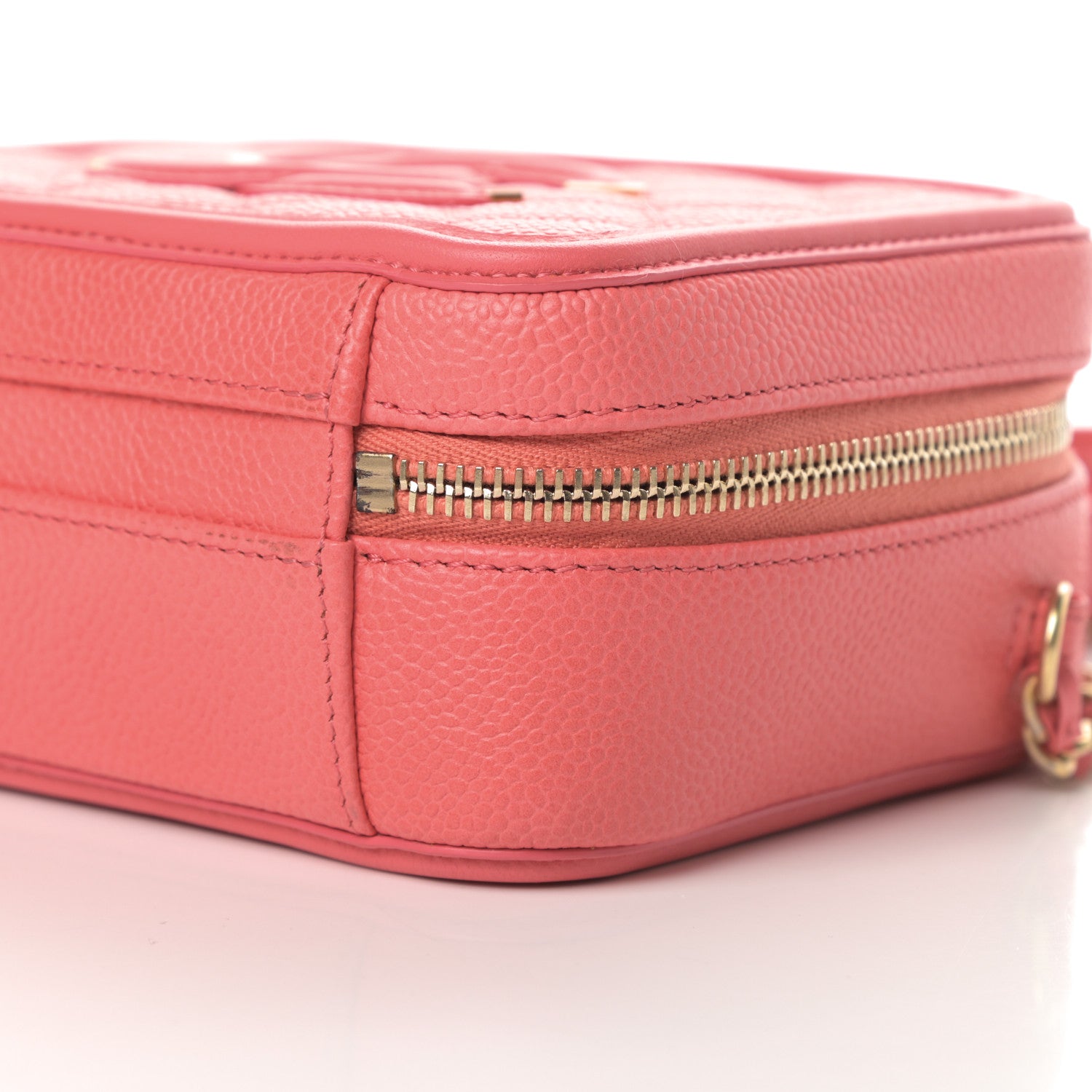 Chanel Caviar Quilted Small CC Filigree Vanity Case Coral 10 of 12