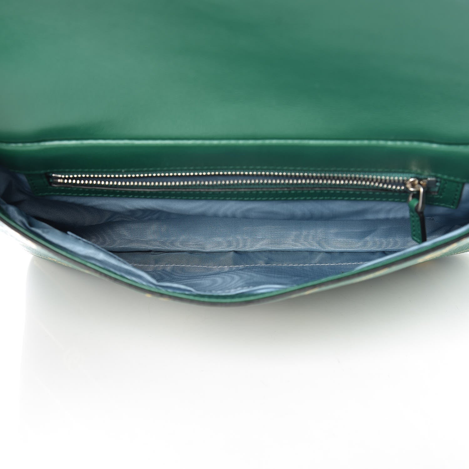 Gucci Calfskin Diagonal GG Medium Thiara Double Envelope Shoulder Bag Emerald Green Black 5 of 11