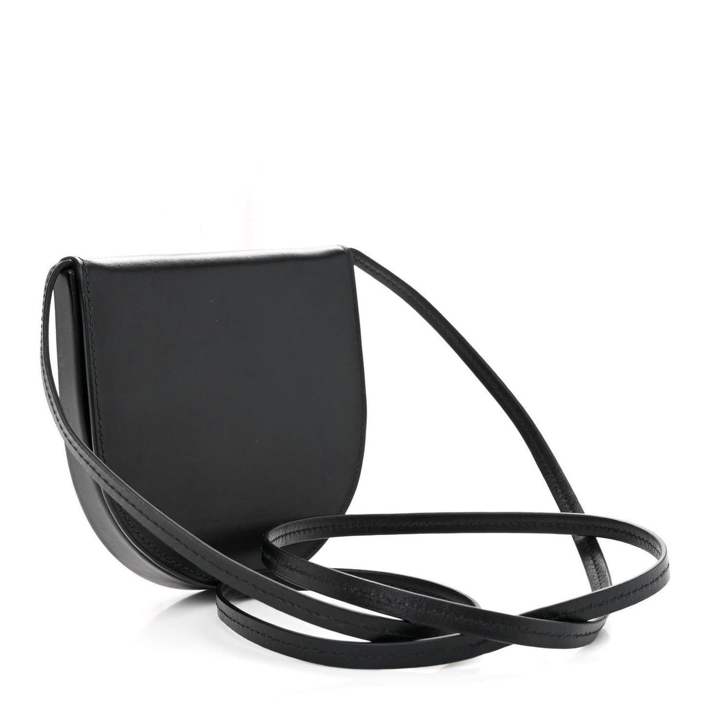 Calfskin Crystal Flower Mini Heel Pouch Black