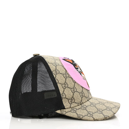 Gucci GG Supreme Monogram Bosco Patch Baseball Hat S Beige Malva 4 of 7