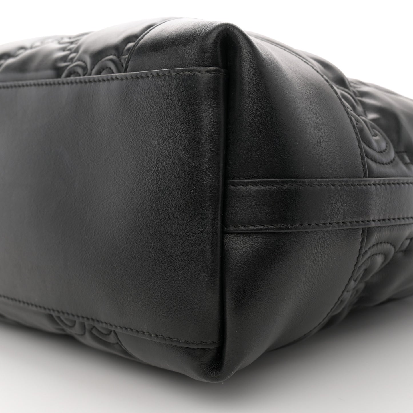 Calfskin GG Matelasse Medium Ophidia Shopping Tote Black