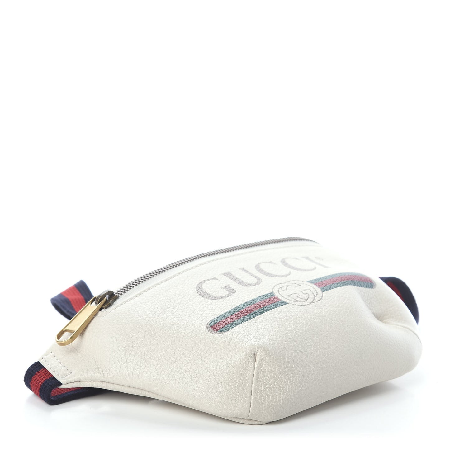 Grained Calfskin Small Logo Belt Bag White