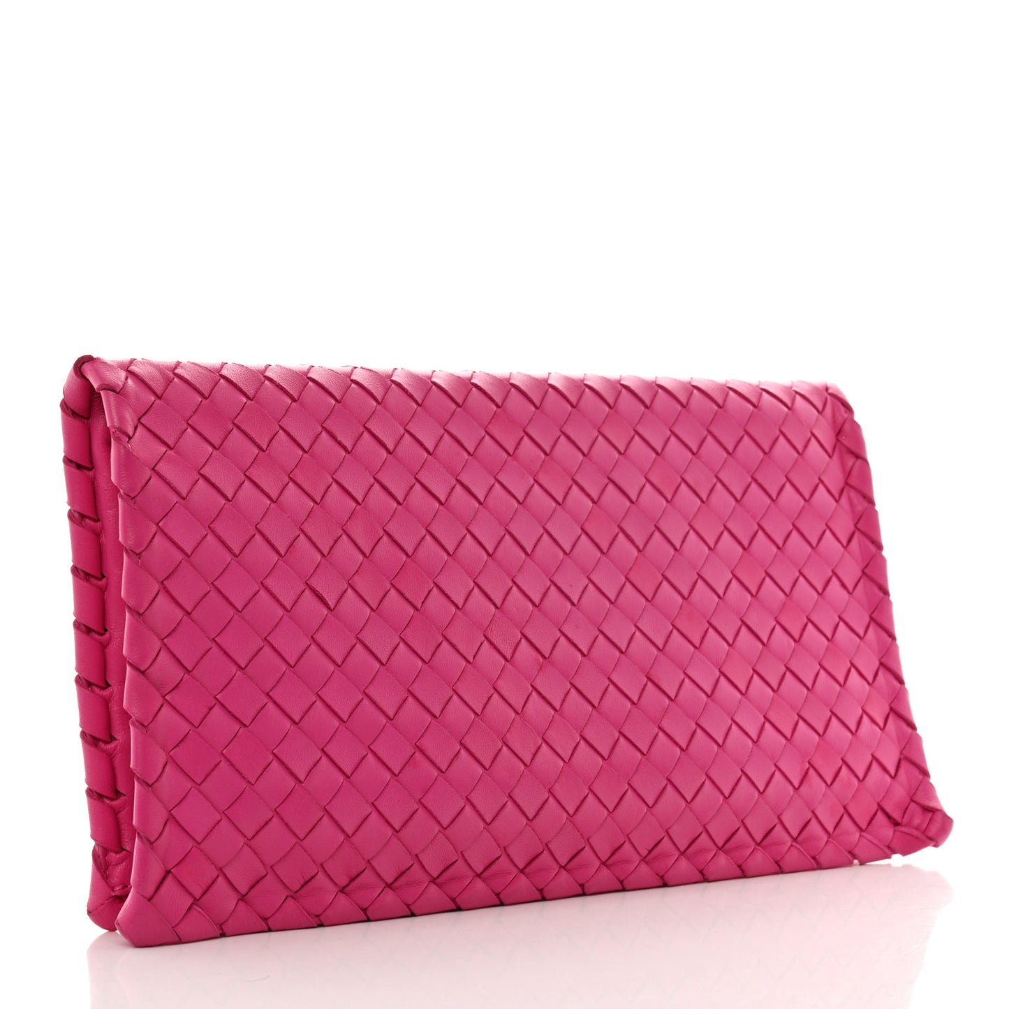 Nappa Intrecciato Turnlock Clutch Deco Rosa Shock