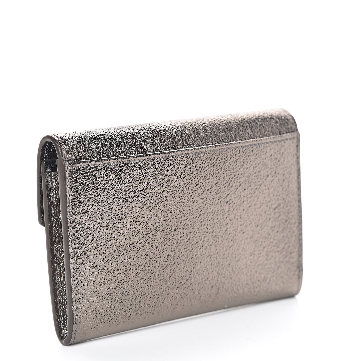 Grained Metallic Calfskin Small Monogram Envelope Wallet Bronze