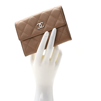 Chanel Caviar Quilted Flap Wallet Dark Beige 2 of 7