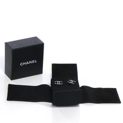 Chanel Beaded Crystal CC Earrings Ruthenium 6 of 6