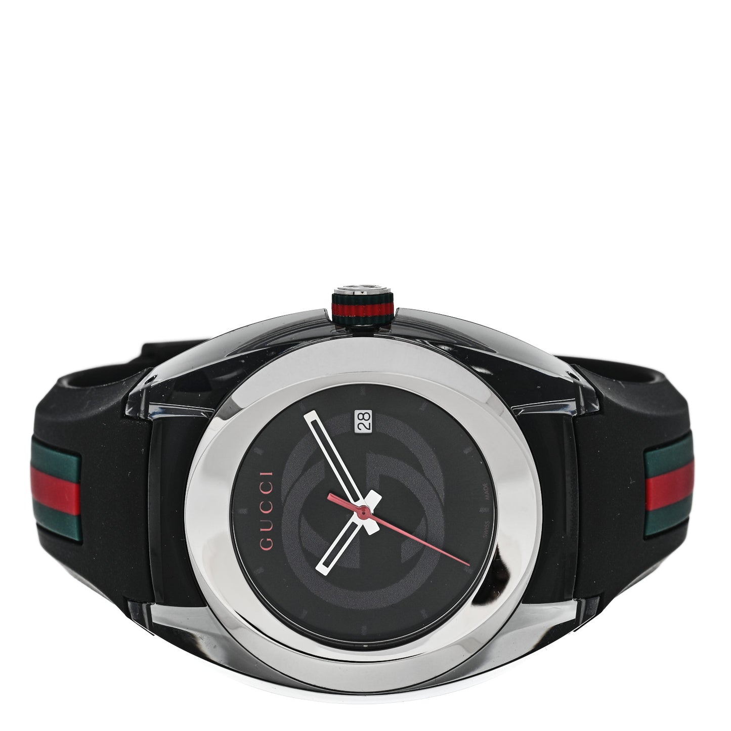 Stainless Steel Rubber 46mm Sync Web Quartz Watch Black