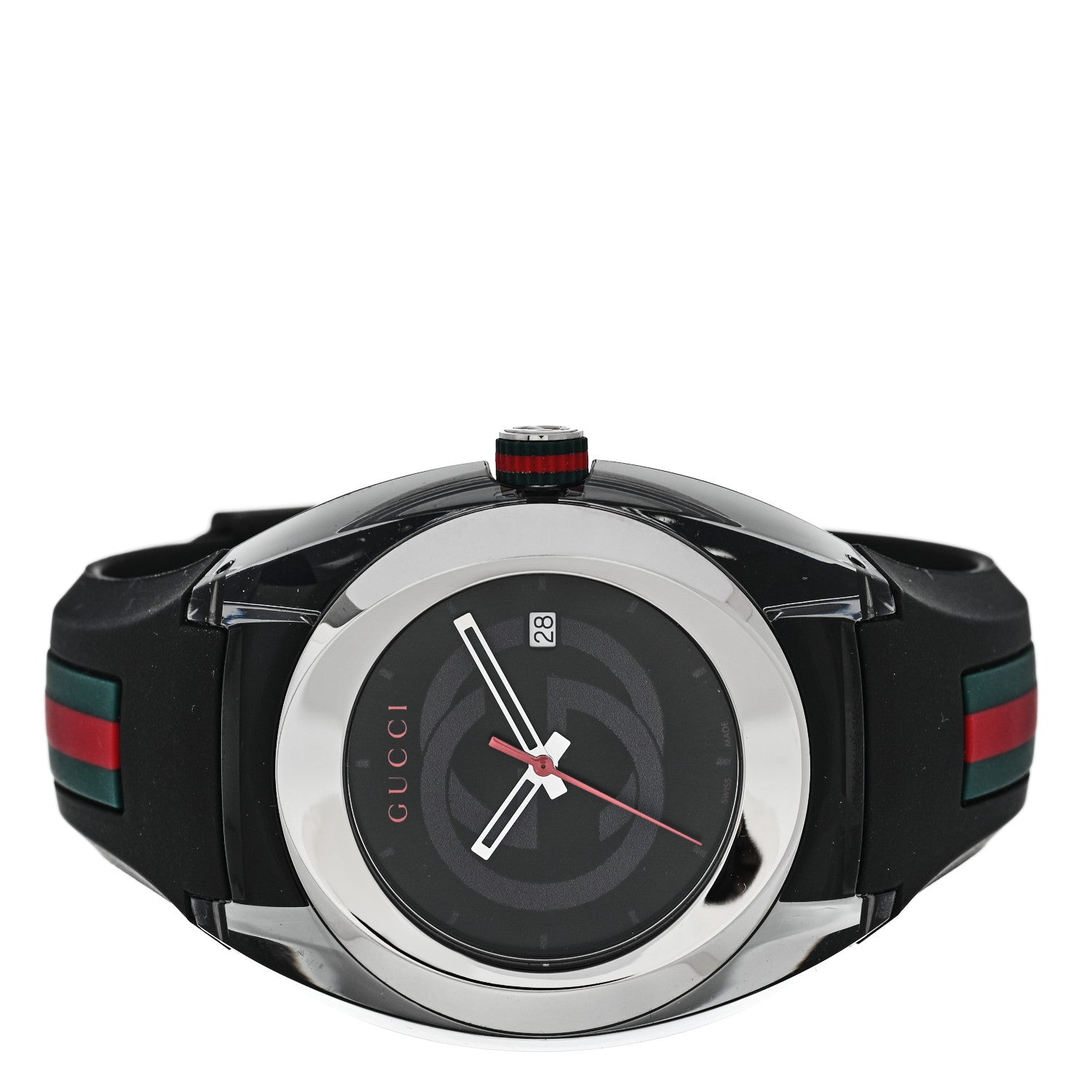 Gucci Stainless Steel Rubber 46mm Sync Web Quartz Watch Black 2 of 5