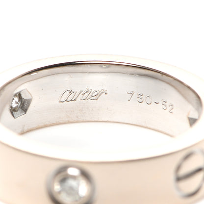 Cartier 18K White Gold 3 Diamond 5.5mm LOVE Ring 52 6 10 of 10