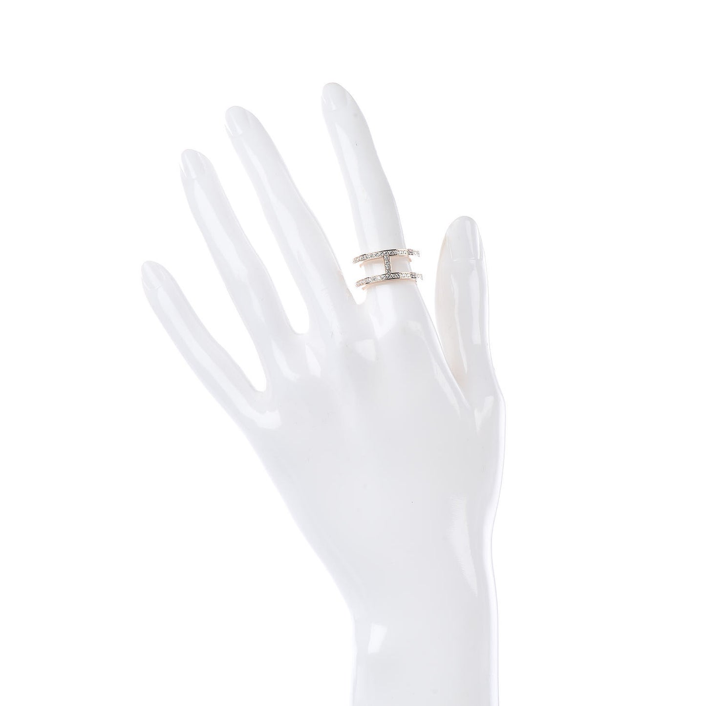 18K Rose Gold Diamond Ever Chaine D'Ancre Ring 51 5.75