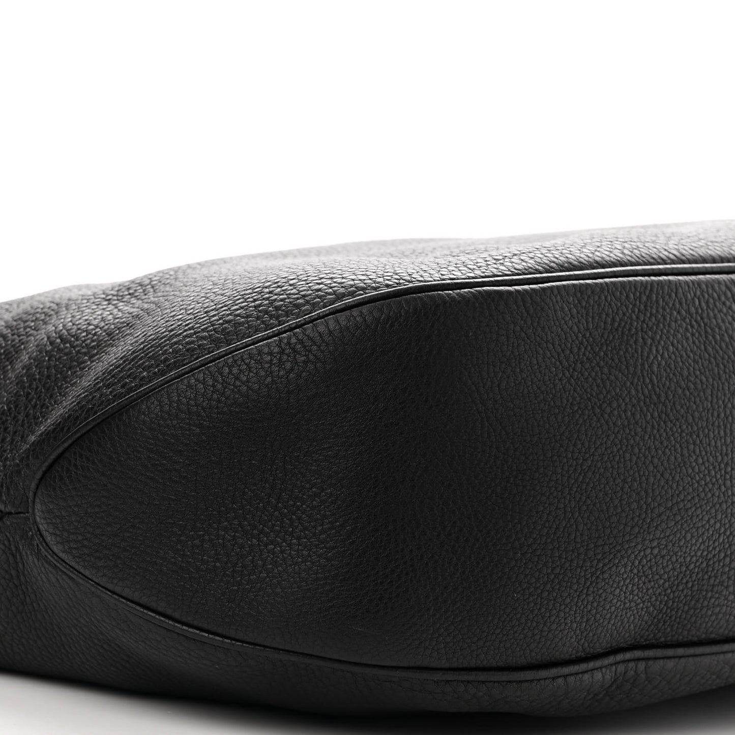 Pebbled Calfskin Large Ride Shoulder Bag Black