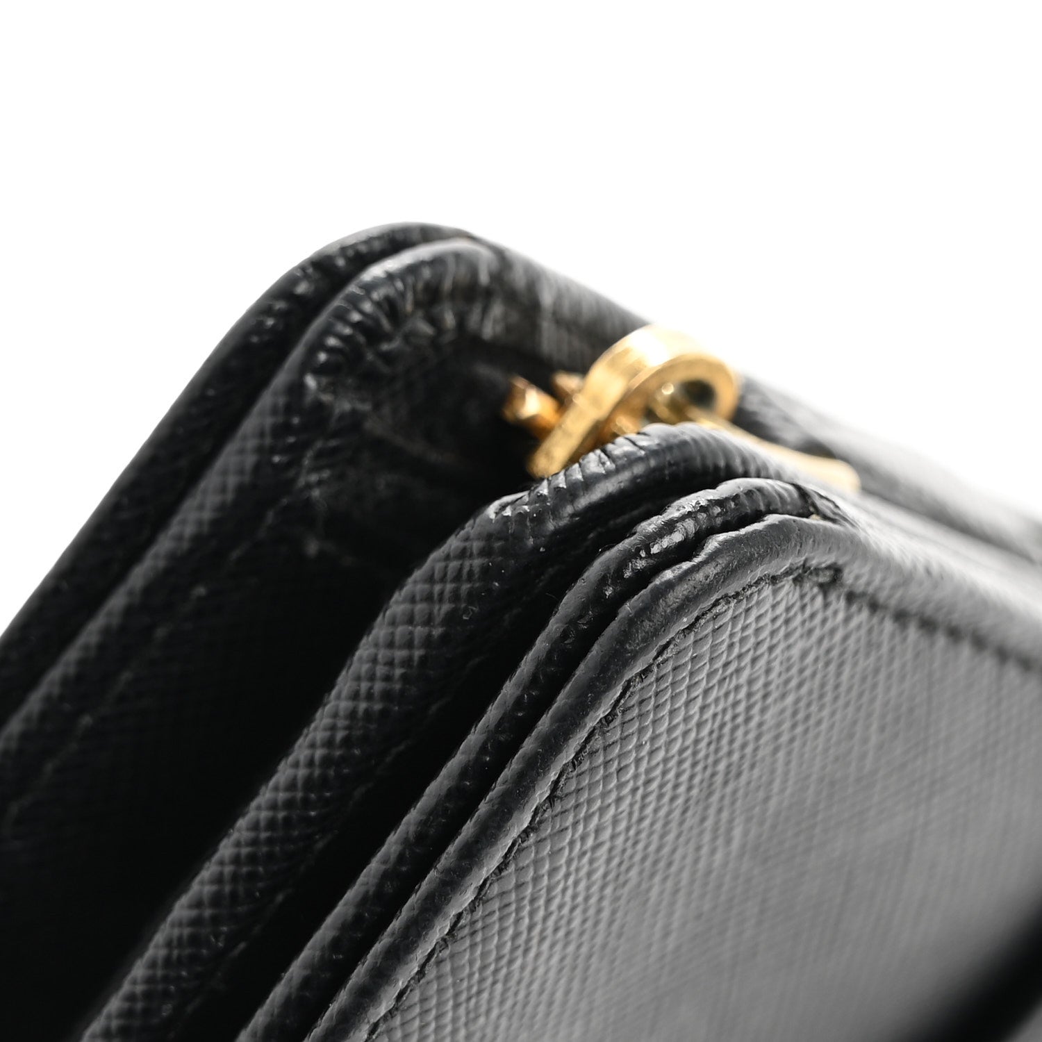 Prada Saffiano Metal Compact Wallet Black 14 of 15
