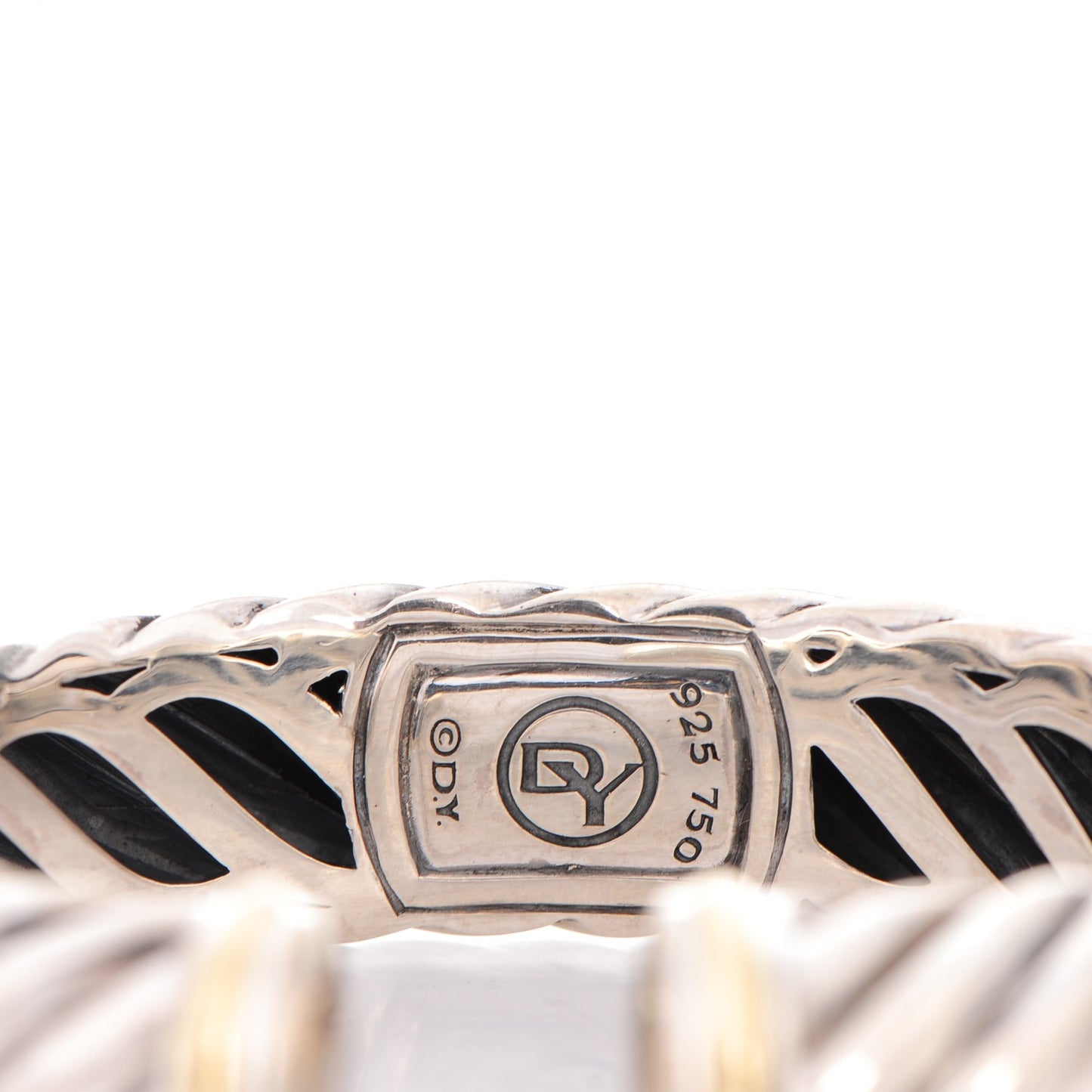 Sterling Silver 18K Yellow Gold 15mm Sculpted Cable Cuff
