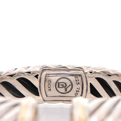 David Yurman Sterling Silver 18K Yellow Gold 15mm Sculpted Cable Cuff 4 of 4