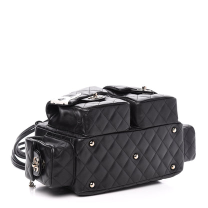 Chanel Calfskin Quilted Small Cambon Multipocket Reporter Black White 4 of 12