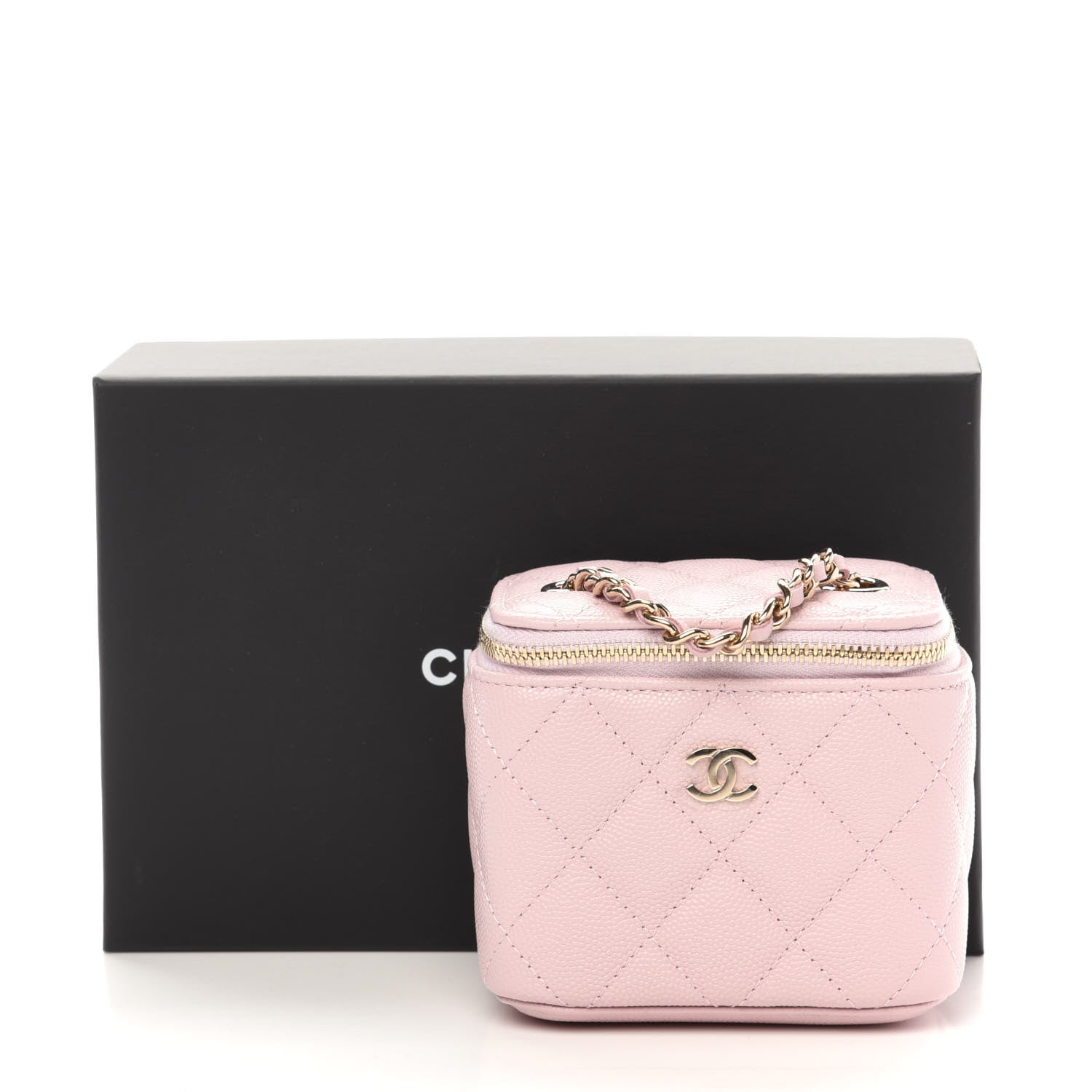 Chanel Caviar Quilted Mini Vanity Case With Chain Light Pink 11 of 11