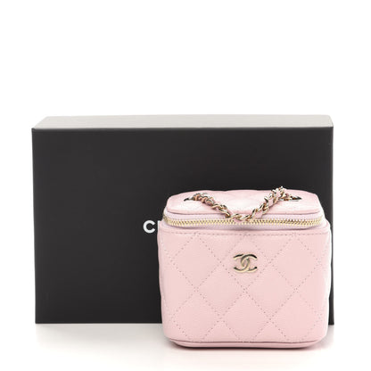 Chanel Caviar Quilted Mini Vanity Case With Chain Light Pink 11 of 11