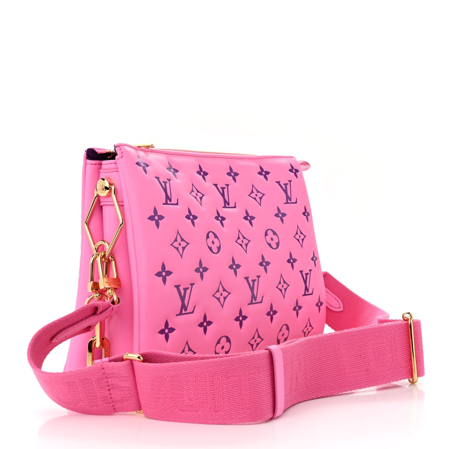 Louis Vuitton Lambskin Embossed Monogram Vuittamins Coussin PM Rose Violet 3 of 14