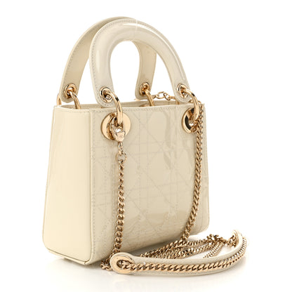 Christian Dior Patent Cannage Mini Lady Dior Ivory 3 of 11