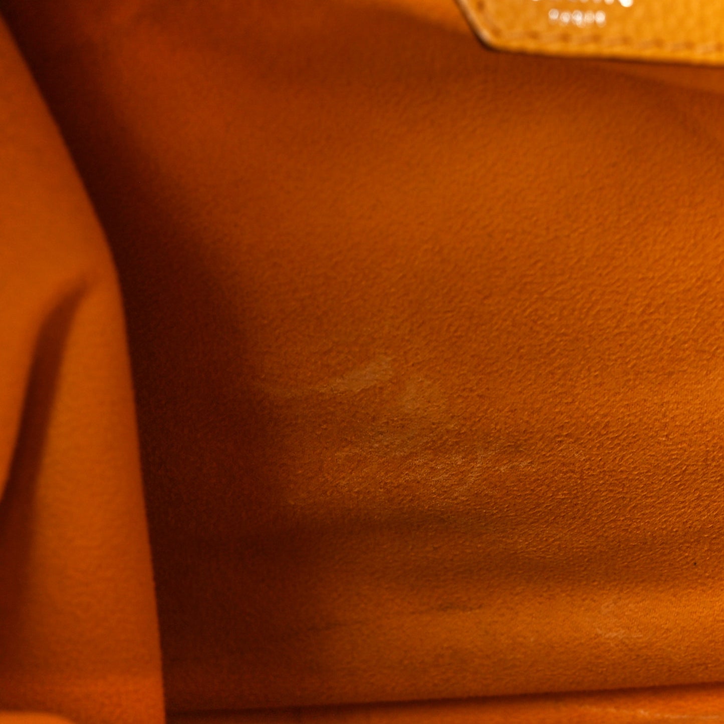 Drummed Calfskin Mini Luggage Ocre