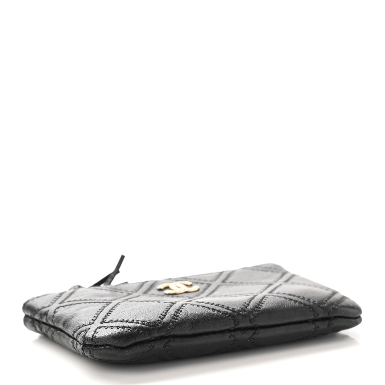 Chanel Lambskin Stitched Small Cosmetic Case Black 4 of 9