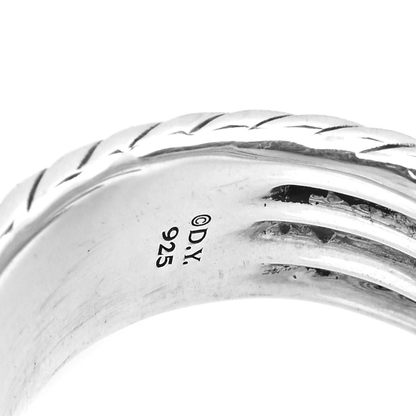 Sterling Silver Diamond Willow Open Four Row Ring 50 5.5