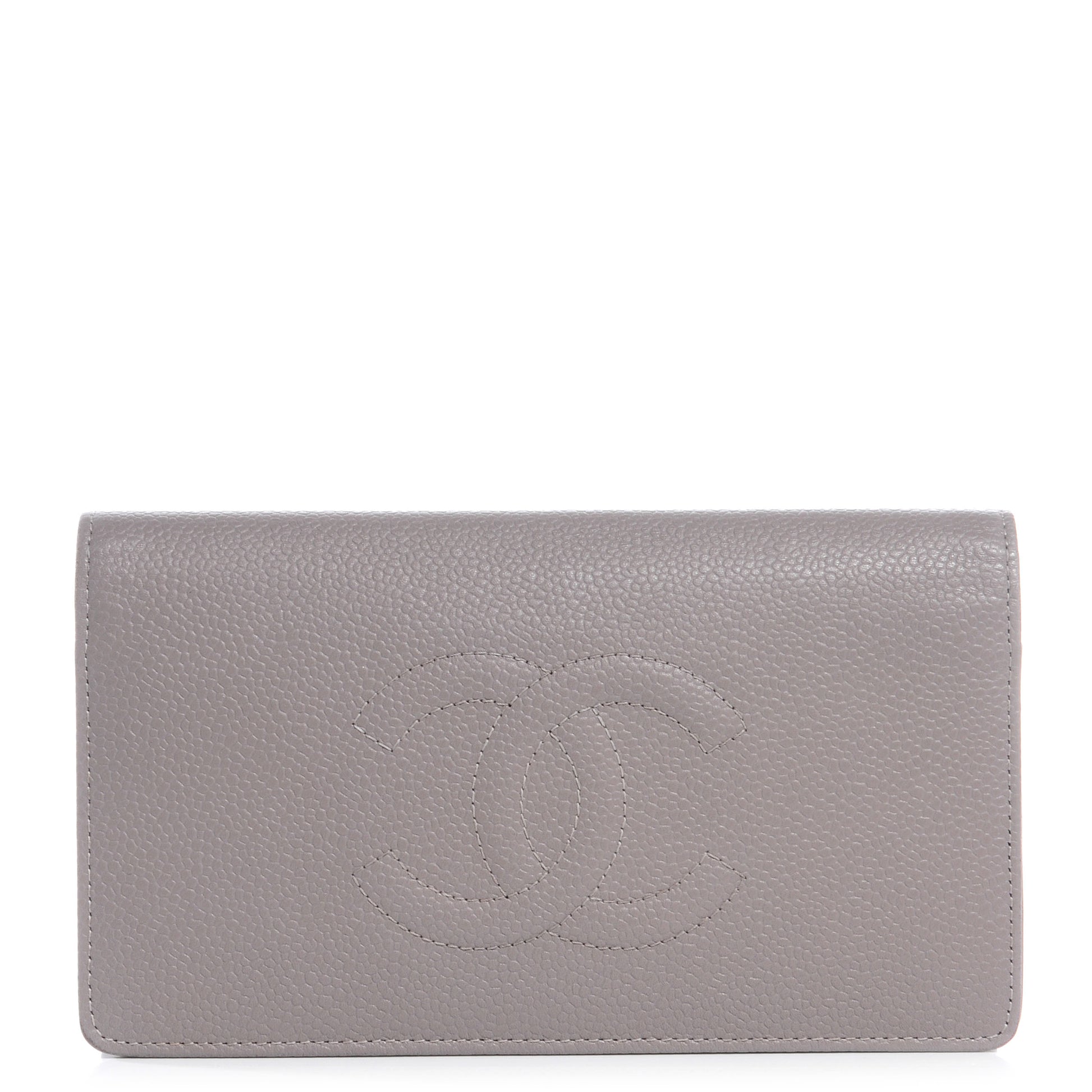 Chanel Caviar Yen CC Wallet Light Grey 1 of 9