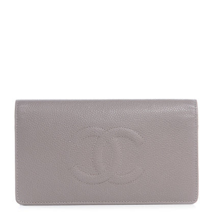 Chanel Caviar Yen CC Wallet Light Grey 1 of 9