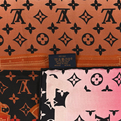 Louis Vuitton Silk Monogram Rising Confidential Square Scarf 70 Beige Multicolor 6 of 6