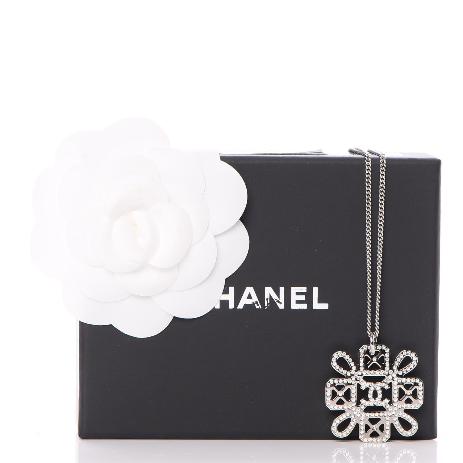 Chanel Crystal Strass Necklace Silver 5 of 5