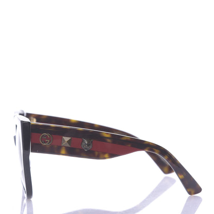 Gucci Acetate Square Frame Web Sunglasses GG0059S Black Tortoise 3 of 7